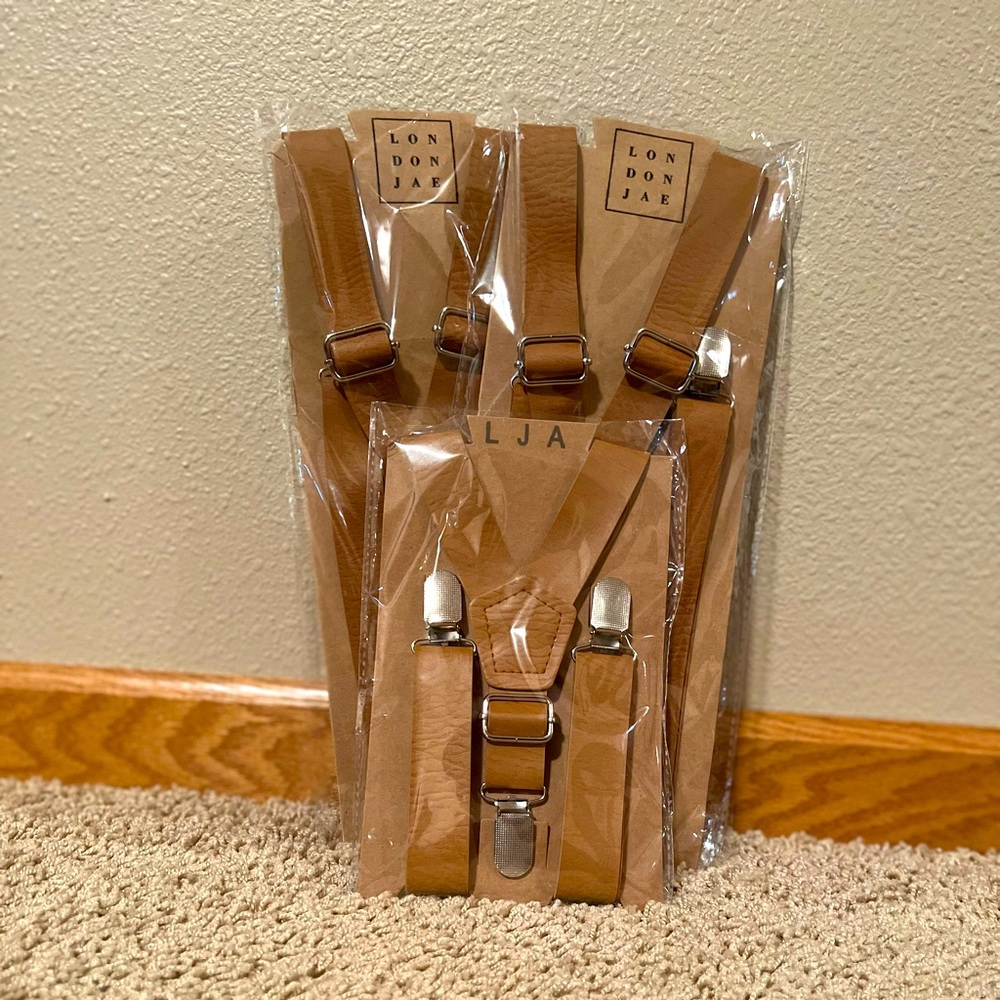 Suspenders, Faux leather Handmade